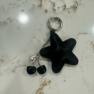 Black Star Keychain with Cherry Charms